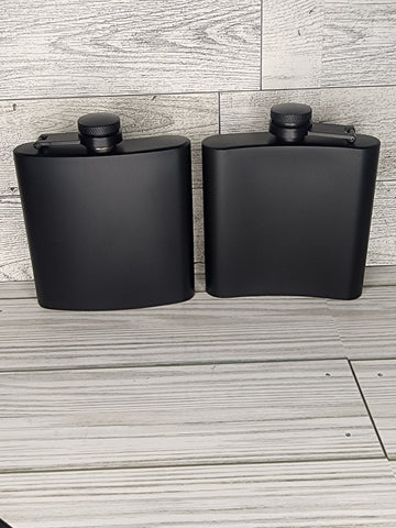 BLANK Black Flask Front and Back Customized