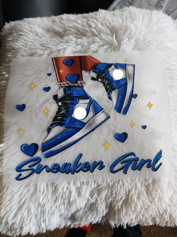 Sneaker Girl Hanging (Blue)